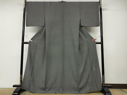 平和屋着物●江戸小紋　彫士：双光　染士：伊智郎　角通し　黒地　正絹　逸品　CABD7277ut