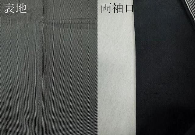 平和屋着物●江戸小紋　万筋　黒色×白鼠色　正絹　逸品　CABD7279ut