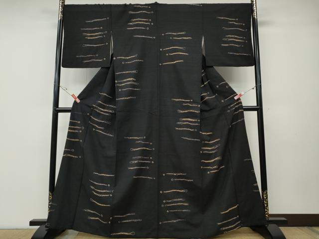 平和屋着物●上質な紬　絞り　吉祥文　正絹　逸品　CABD7280ut
