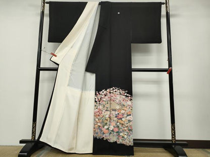 平和屋着物●豪華黒留袖　友禅　作家物　光悦寺　正絹　逸品　CABD7282ut