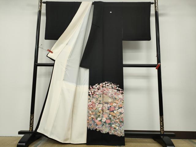 平和屋着物●豪華黒留袖　友禅　作家物　光悦寺　正絹　逸品　CABD7282ut