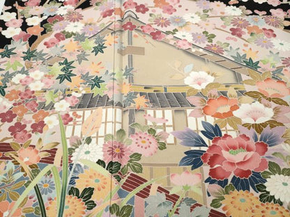 平和屋着物●豪華黒留袖　友禅　作家物　光悦寺　正絹　逸品　CABD7282ut