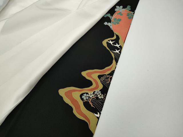 平和屋着物●豪華黒留袖　駒刺繍　几帳貝桶花文　金銀彩　さが美扱い　正絹　逸品　未使用　CABD7283ut