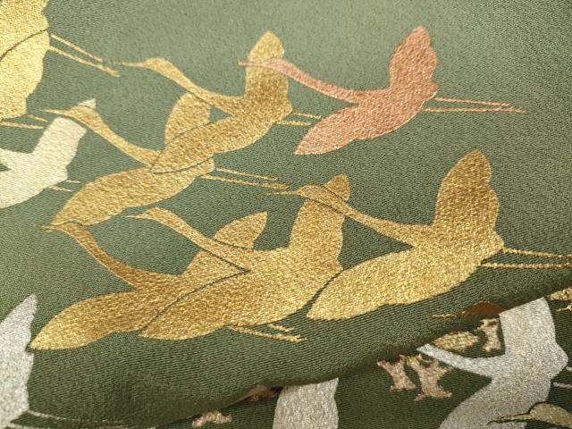 平和屋着物●金彩友禅　卓越技能者・名工・和田光正　色留袖　飛鶴松文　金銀彩　正絹　逸品　CABD7284ut