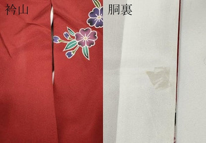平和屋着物●豪華振袖　紅型　風景花蝶文　暈し染め　正絹　逸品　CABD7285ut