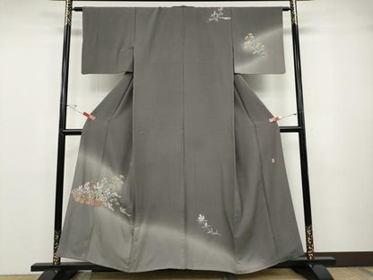 平和屋着物●十日町　加賀草木友禅の第一人者　田村哲彦　訪問着　花籠文　暈し染め　ますいわ屋扱い　正絹　逸品　CABD7286ut