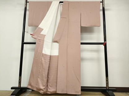 平和屋着物●本加賀友禅作家　柿本市郎監修　小紋　舞花文　正絹　逸品　CABD7288ut