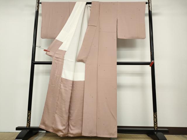 平和屋着物●本加賀友禅作家　柿本市郎監修　小紋　舞花文　正絹　逸品　CABD7288ut