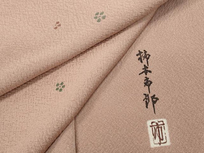 平和屋着物●本加賀友禅作家　柿本市郎監修　小紋　舞花文　正絹　逸品　CABD7288ut