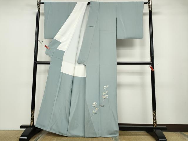 平和屋着物●本加賀友禅作家　成竹登茂男　色留訪問着　枝花文　正絹　逸品　CABD7289ut