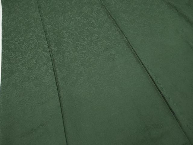 平和屋着物●上質な色無地　枝葉地紋　柳煤竹色　正絹　逸品　CABD7291ut