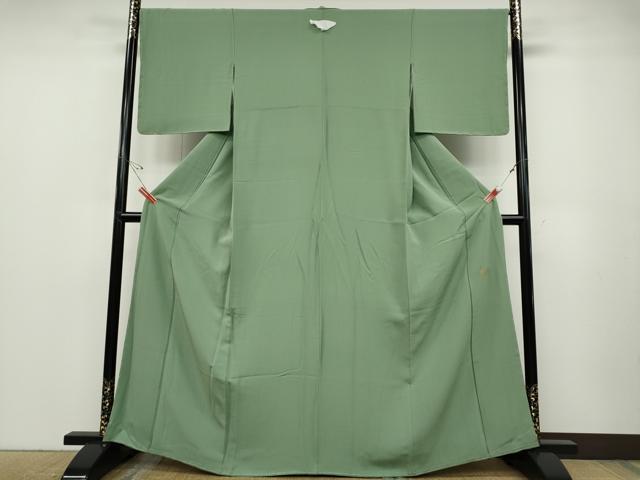 平和屋着物●上質な色無地　作家物　裏葉柳色　正絹　逸品　未使用　CABD7292ut