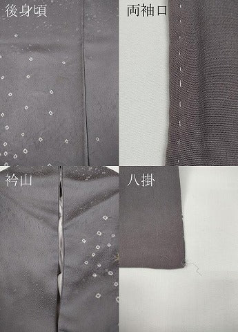 平和屋着物●訪問着　絞り　刺繍　雪輪草花文　金彩　正絹　逸品　CABD7293ut