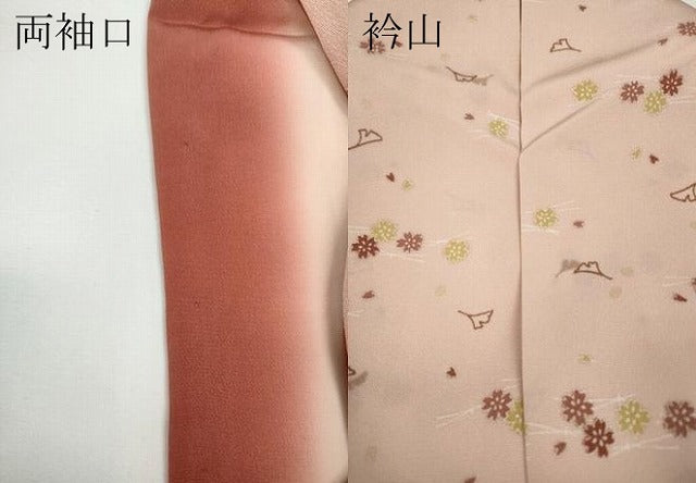 平和屋着物●上質な小紋　こぼれ松葉　舞桜文　正絹　逸品　CABD7299ut