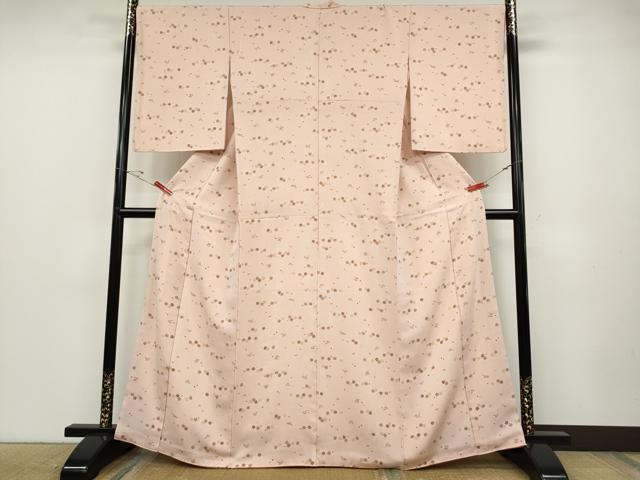 平和屋着物●上質な小紋　こぼれ松葉　舞桜文　正絹　逸品　CABD7299ut