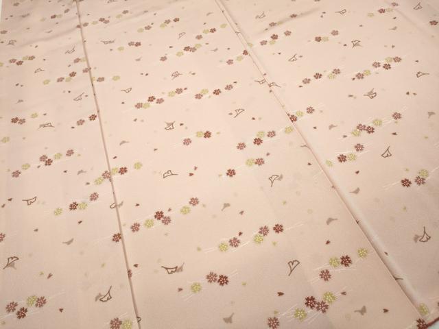 平和屋着物●上質な小紋　こぼれ松葉　舞桜文　正絹　逸品　CABD7299ut