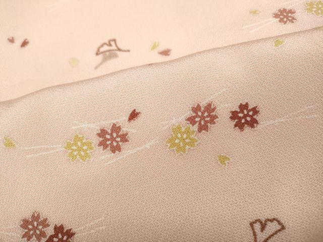 平和屋着物●上質な小紋　こぼれ松葉　舞桜文　正絹　逸品　CABD7299ut