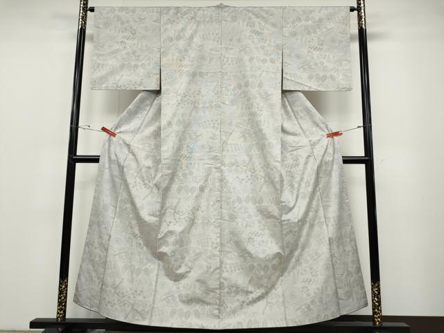 平和屋着物●本場大島紬　白大島　9マルキ　吉祥草花文　正絹　逸品　CABD7300ut