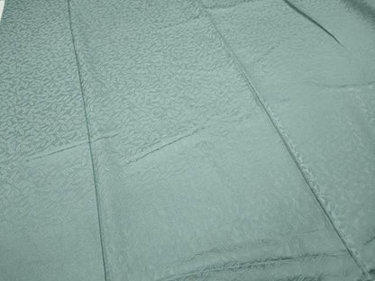 平和屋着物●上質な色無地　作家物　泥染め　南天地紋　青磁鼠色　正絹　逸品　CABD7304ut