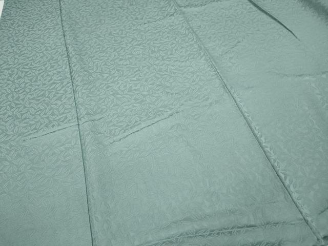 平和屋着物●上質な色無地　作家物　泥染め　南天地紋　青磁鼠色　正絹　逸品　CABD7304ut