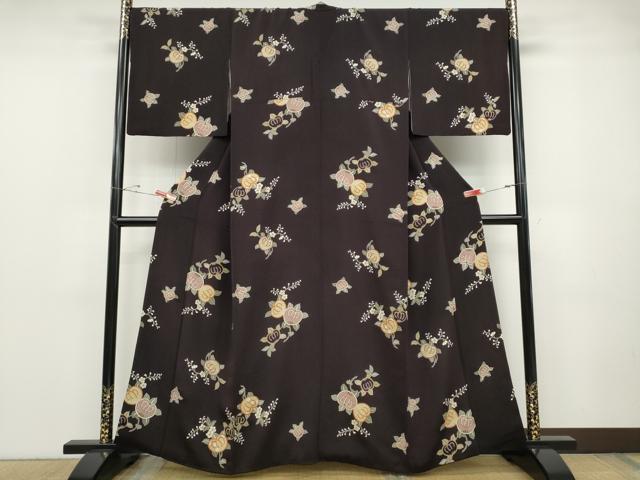 平和屋着物●上質な小紋　舞花文　金彩　正絹　逸品　CABD7305ut