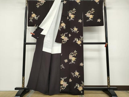 平和屋着物●上質な小紋　舞花文　金彩　正絹　逸品　CABD7305ut