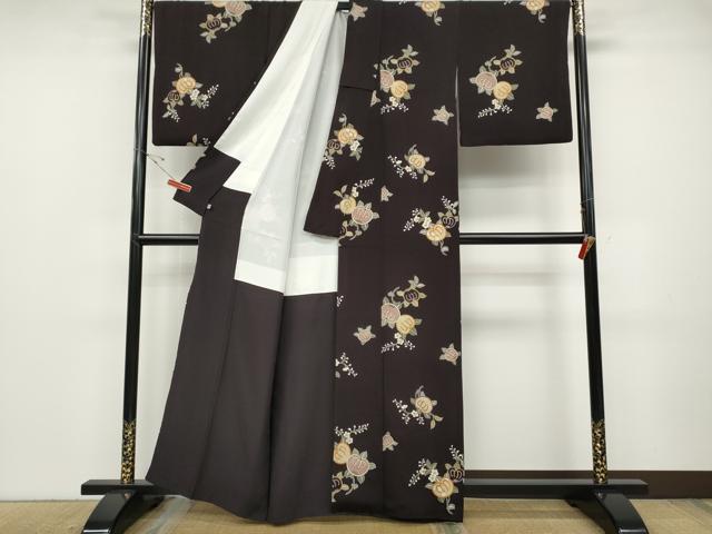 平和屋着物●上質な小紋　舞花文　金彩　正絹　逸品　CABD7305ut