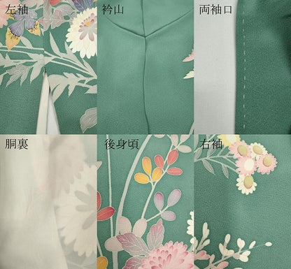 平和屋着物●本加賀友禅作家　白坂幸蔵　訪問着　草花文　正絹　逸品　CABD7307ut