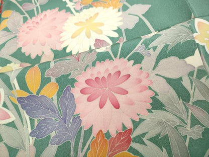 平和屋着物●本加賀友禅作家　白坂幸蔵　訪問着　草花文　正絹　逸品　CABD7307ut