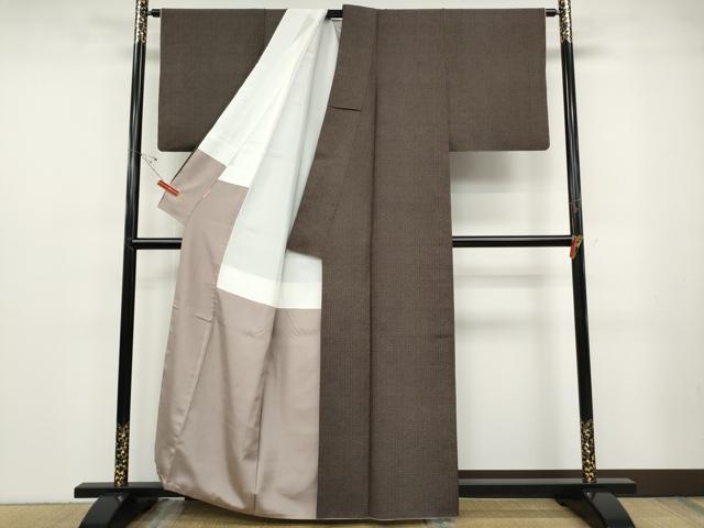 平和屋着物●青山みとも　紬　鹿の子文　正絹　逸品　CABD7308ut