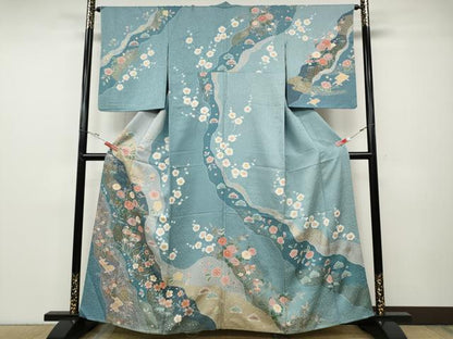 平和屋着物●訪問着　道長鴛鴦花文　金彩　正絹　逸品　CABD7310ut