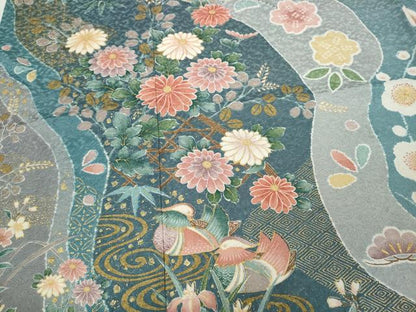 平和屋着物●訪問着　道長鴛鴦花文　金彩　正絹　逸品　CABD7310ut