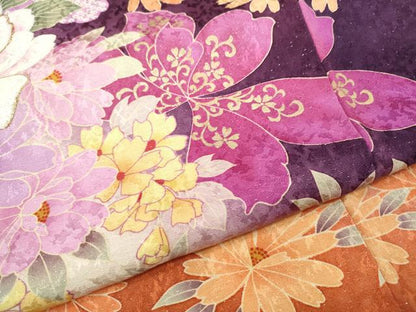 平和屋着物●訪問着　刺繍　舞花文　暈し染め　銀通し地　正絹　逸品　CABD7313ut