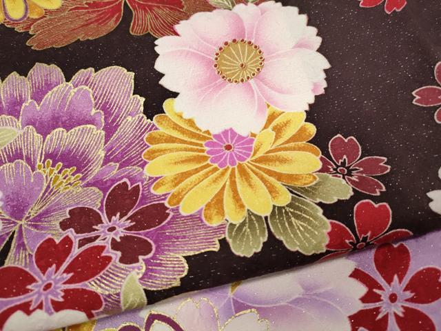 平和屋着物●豪華振袖　刺繍　舞花文　暈し染め　銀通し地　京都きもの友禅　正絹　逸品　CABD7314ut
