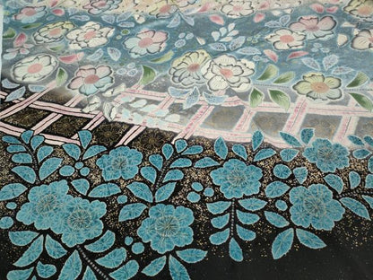 平和屋着物●豪華振袖　辻が花　絞り　暈し染め　銀通し地　正絹　逸品　CABD7315ut