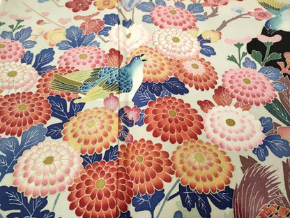 平和屋着物●本加賀友禅作家　百貫華峰　黒留袖　花鳥文　金彩　正絹　逸品　CABD7316ut