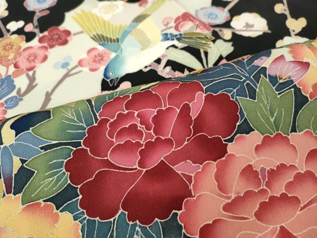 平和屋着物●本加賀友禅作家　百貫華峰　黒留袖　花鳥文　金彩　正絹　逸品　CABD7316ut