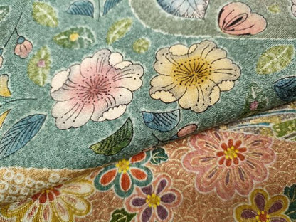 平和屋着物●訪問着　松皮菱鴛鴦花文　金彩　正絹　逸品　CABD7317ut