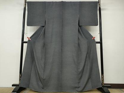 平和屋着物●江戸小紋　雲取り寄せ小紋柄　黒地　正絹　逸品　未使用　CABD7320ut