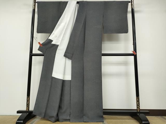 平和屋着物●江戸小紋　雲取り寄せ小紋柄　黒地　正絹　逸品　未使用　CABD7320ut