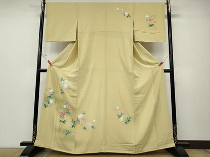 平和屋着物●本加賀友禅作家　成竹登茂男　訪問着　枝花文　正絹　逸品　CABD7322ut