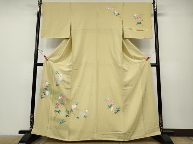 平和屋着物●本加賀友禅作家　成竹登茂男　訪問着　枝花文　正絹　逸品　CABD7322ut