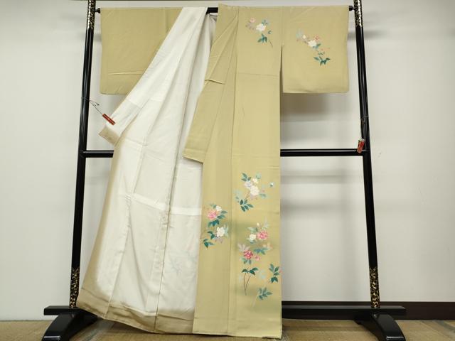 平和屋着物●本加賀友禅作家　成竹登茂男　訪問着　枝花文　正絹　逸品　CABD7322ut