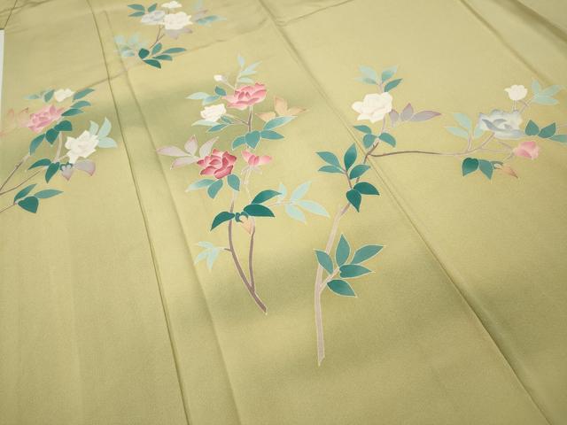 平和屋着物●本加賀友禅作家　成竹登茂男　訪問着　枝花文　正絹　逸品　CABD7322ut