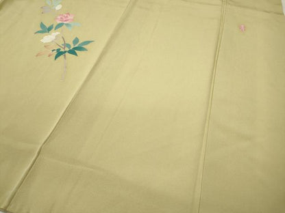 平和屋着物●本加賀友禅作家　成竹登茂男　訪問着　枝花文　正絹　逸品　CABD7322ut