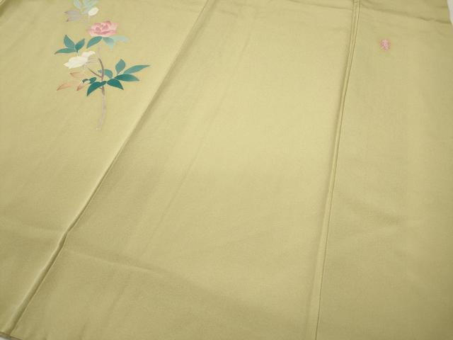 平和屋着物●本加賀友禅作家　成竹登茂男　訪問着　枝花文　正絹　逸品　CABD7322ut