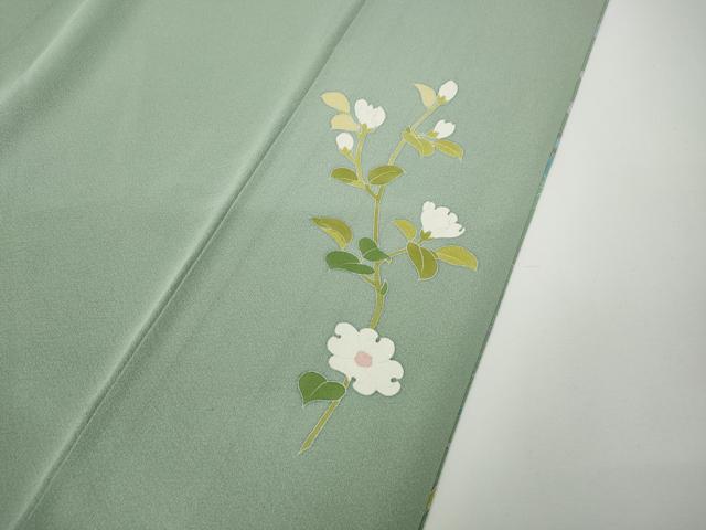 平和屋着物●訪問着　友禅　作家物　草花文　暈し染め　正絹　逸品　未使用　CABD7323ut