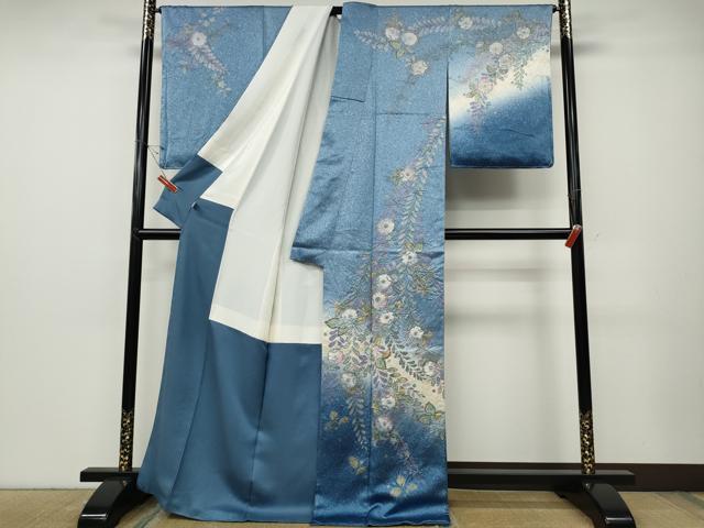 平和屋着物●訪問着　辻が花　絞り　暈し染め　金彩　正絹　逸品　CABD7328ut