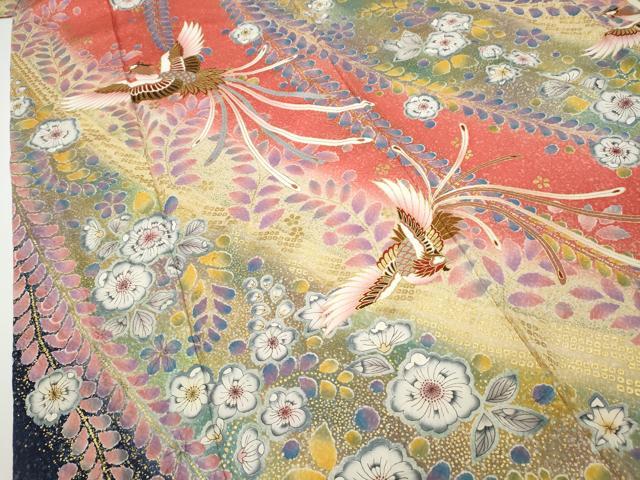 平和屋着物●豪華振袖　辻が花　鳳凰　暈し染め　金彩　正絹　逸品　CABD7330ut