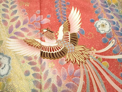 平和屋着物●豪華振袖　辻が花　鳳凰　暈し染め　金彩　正絹　逸品　CABD7330ut
